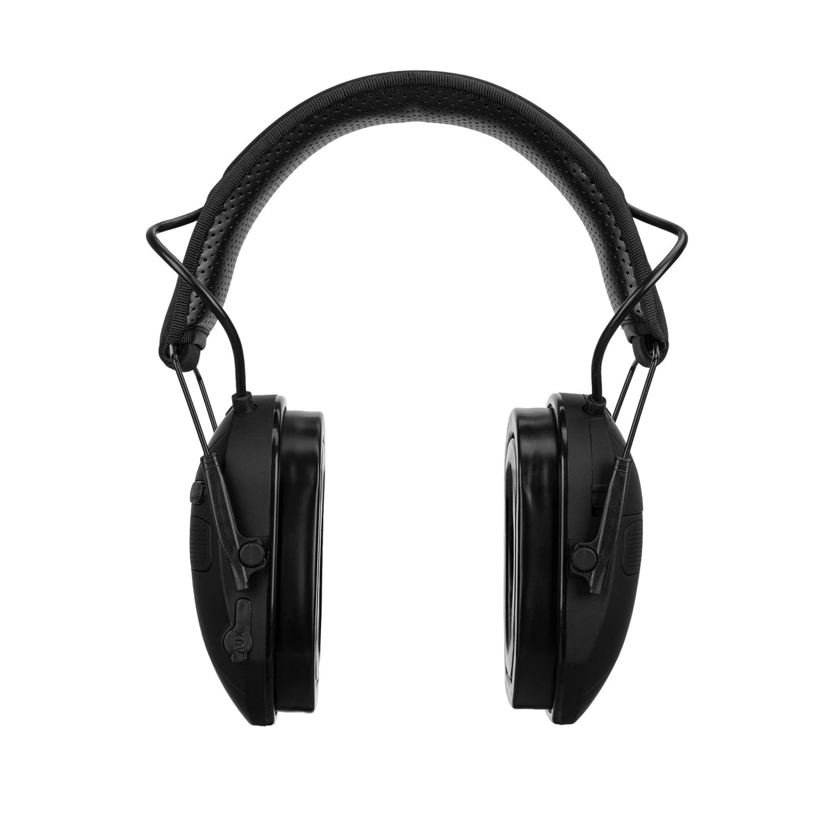 VorSound VX1 PRO electronic earmuffs, front view with the padded headband and both ear cushions